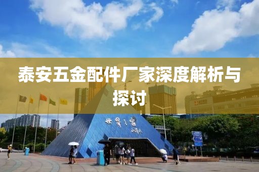 泰安五金配件厂家深度解析与探讨